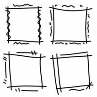 Hand Drawn Abstract Square Frame Set vector