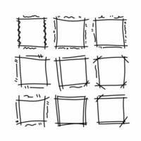 Simple Doodles Border Frame Set vector