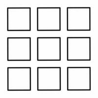Hand Drawn Square Grid 3x3 Frame vector
