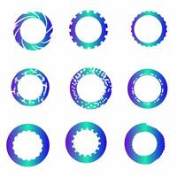 Digital Interface Circle Borders vector