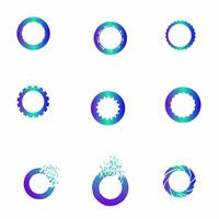 Abstract Techno Ring Badges vector