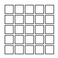Hand Drawn Square Grid 5x5 Frame vector