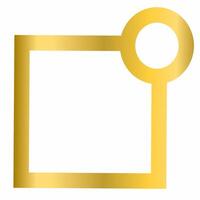 Classy Metallic Gold Square Border vector