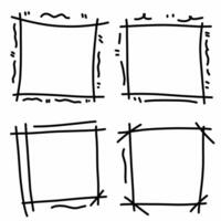 Cartoon Style Square Border Set vector