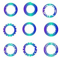 Sci-Fi Circular Gear Frames vector