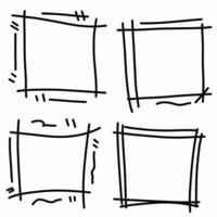 Minimalist Doodle Frame Outline Set vector