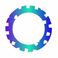 Hand Painted Round Frame with Gradient vector