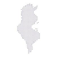 Tunisia map dotted pattern design purple circle vector