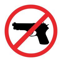 No Guns Weapons Allowed Sign in red circle crossed out vector