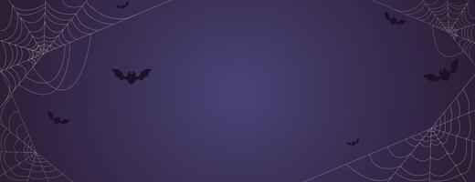 Halloween background with spiderwebs and bats. vector