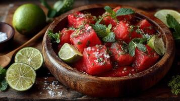 Refreshing Watermelon Mint Salad with Lime photo