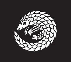 pangolin silhouette line art premium quality vector