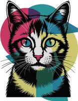 cat colorful art design illustration vector