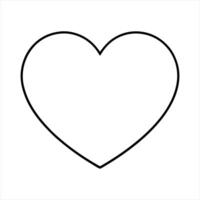 Black Outline Heart Shape White Background Simple Icon vector