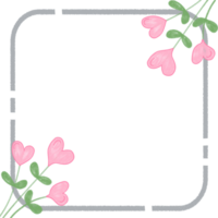 A square frame with pink flowers on it png