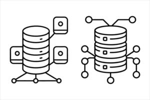 Two Database Servers Connected to External Devices vector