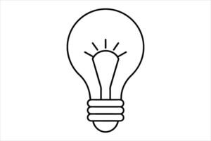 Black Line Art Lightbulb Idea Symbol Illustration vector