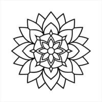 Black and White Mandala Flower Design Circular Pattern vector
