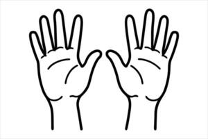 Two Hands Open Palms Upward Black Outline open hands vector
