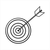 Black and White Arrow Hitting Bullseye Target concentric circles vector