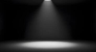 Dark Minimalist Studio with Single Overhead Spotlight photo