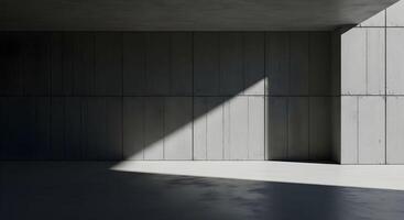 Minimalist Industrial Concrete Room with Natural Light and Shadows photo