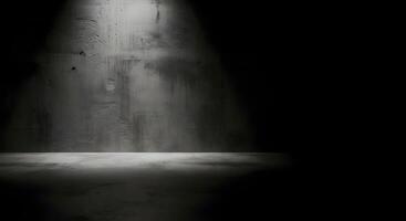 Concrete Room with Dramatic Diagonal Light and Deep Shadows photo