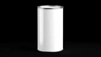White Primer Can With Metallic Finish On Black photo