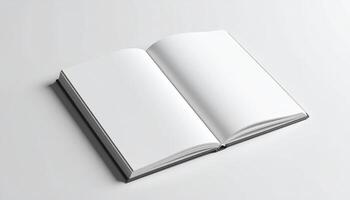 Plain Notebook On White Studio Floor With Page Detail photo