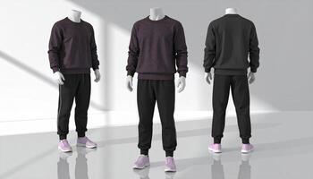 Oversized Sweater And Track Pants Mannequin On Glossy Tile photo