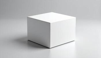 Plain White Electronics Box On Studio Black Background photo