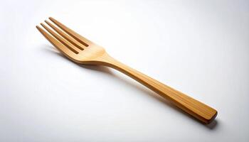 Bamboo Fork On White Seamless Studio Background photo