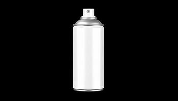 White Rectangular Aerosol Can On Black Studio Setup photo