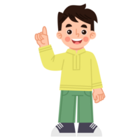 Illustration Of Boy with Finger Up png