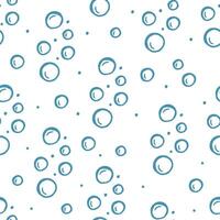 Seamless bubble pattern with hand drawn underwater circles on white background for ocean design, kids projects, textile, wrapping and summer themes vector