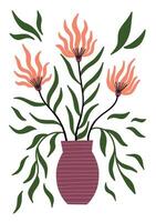 Bright and cheerful flower with bold leaves and a playful hand drawn touch for joyful designs. vector