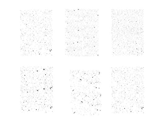 Set hand drawn grunge ink splatter textures. Black and white spray splashes for adding vintage or distressed effect. Perfect for overlays, backgrounds, posters, digital design, and grunge style