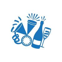 New Year's Celebration with Champagne and Party Elements vector