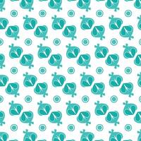 Repeating Teal Shapes on White Surface vector
