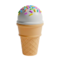 minimalist 3D cute white ice cream colorful sprinkles in cheerful and fun design png