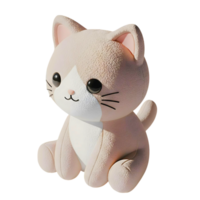 minimalist 3D cute cat doll in cheerful and fun design png