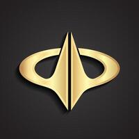 3d gold abstract emblem for luxury branding vector