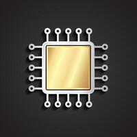 stylized computer chip icon vector
