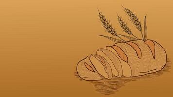 Fragrant bread, with golden ears of grain vector