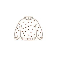 ugly sweater with handdrawn dots. Simple Xmas jumper icon for winter holiday or party design vector