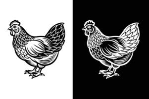 Chicken icon template black white color editable. Chicken icon symbol Flat design vector