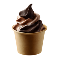 A delectable scoop of creamy smooth chocolate ice cream nestled in a simple paper cup promising a indulgent and refreshing treat png