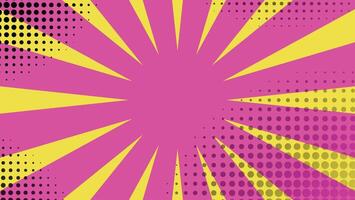 abstract pink and yellow sunburst background with dots decoration vector