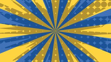 abstract grunge background with blue and yellow rays and dots pattern vector