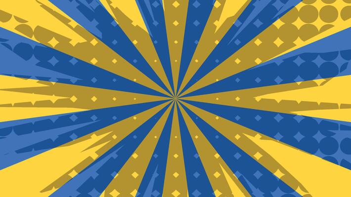 abstract grunge background with blue and yellow rays and dots pattern